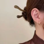 Bâton à cheveux en bois sculpté