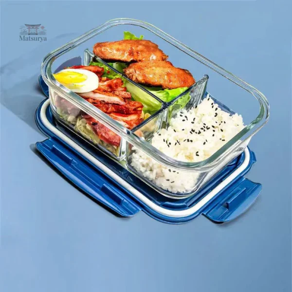 Boite à lunch en verre avec compartiments