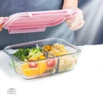 Boite à lunch en verre avec couvercle sécurisé