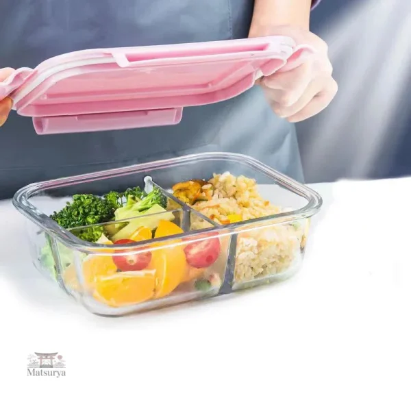 Boite à lunch en verre avec couvercle sécurisé