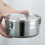 Boîte Bento ronde en acier inoxydable