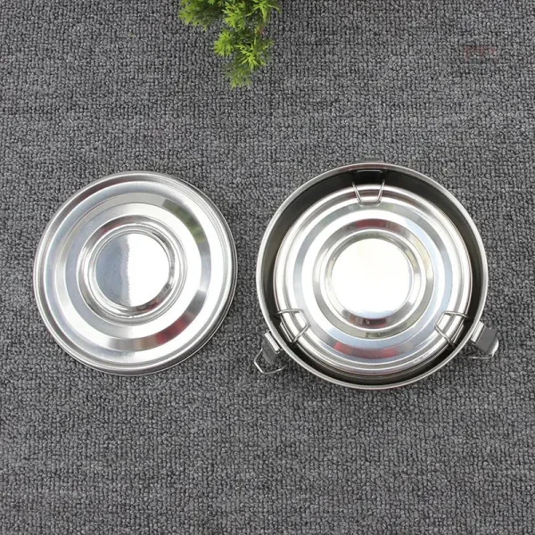 Lunch box ronde en acier pour repas équilibrés