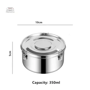 Boîte à déjeuner ronde, design bento en métal