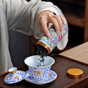 Boîte à Thé Fleurie Traditionnelle du Japon