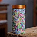 Boîte à Thé Artisanale aux Motifs Évocateurs