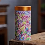 Boîte à Thé Japonaise avec Design Floral Élégant