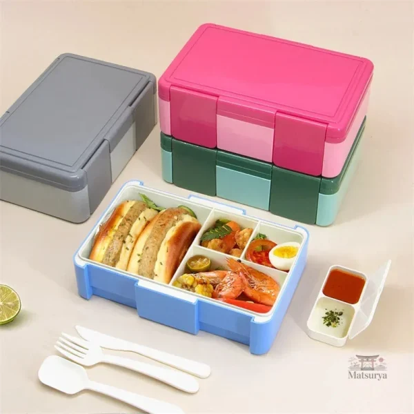 Boîte Bento pratique avec 4 sections pour repas variés