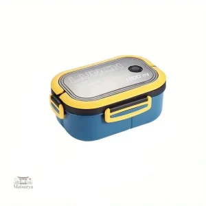Lunch box colorée avec couverts pour repas à emporter