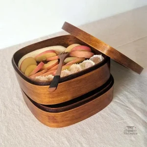 Boîte Bento Bois Double Couche