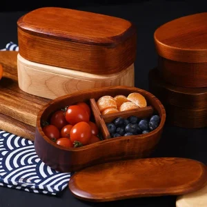 Boîte Bento en Bois Originale, design élégant et pratique