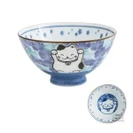 Bol japonais pour animaux, design chat coloré