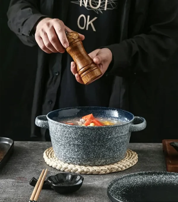 Bol Japonais à Oreilles en céramique élégante