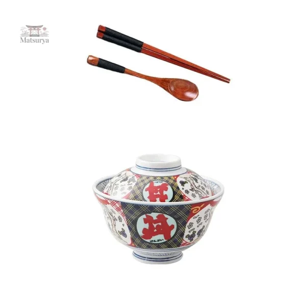 Bol artisanal japonais aux couleurs vives