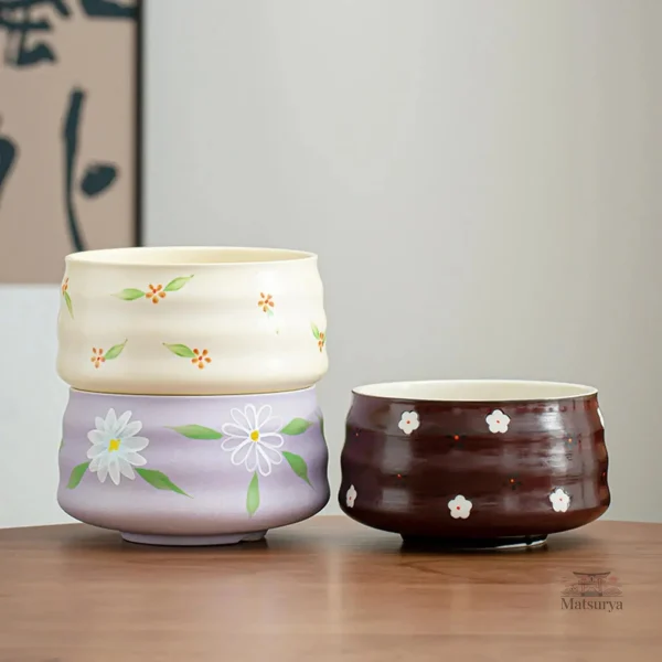 Bol Japonais artisanal décoré de fleurs élégantes