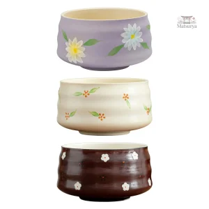 Bol japonais à fleurs, design artisanal unique