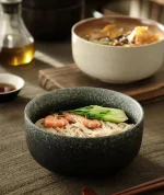 Bol design japonais avec cuillère et baguette en bois