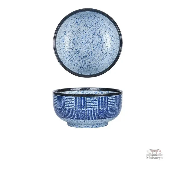 Bol bleu en style japonais, parfait pour le riz