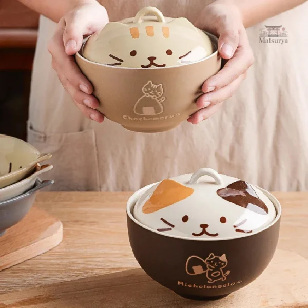 Bol Japonais avec motif de chat mignon