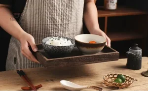 Bol décoratif en Grès, idéal pour servir des plats asiatiques