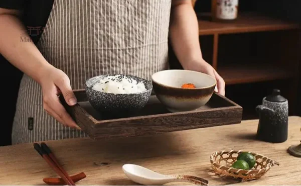 Bol décoratif en Grès, idéal pour servir des plats asiatiques