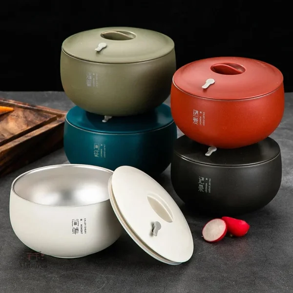 Bol Japonais en Inox avec couvercle pratique et élégant