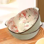 Bol fleuri japonais traditionnel en céramique