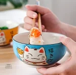 Bol Japonais Maneki Neko décoratif en céramique
