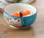 Bol Maneki Neko avec motifs japonais traditionnels
