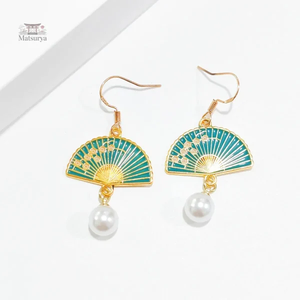 boucle-d-oreille-japonaise-eventail-traditionnel-1 Boucle d'oreille japonaise en forme d'éventail traditionnel