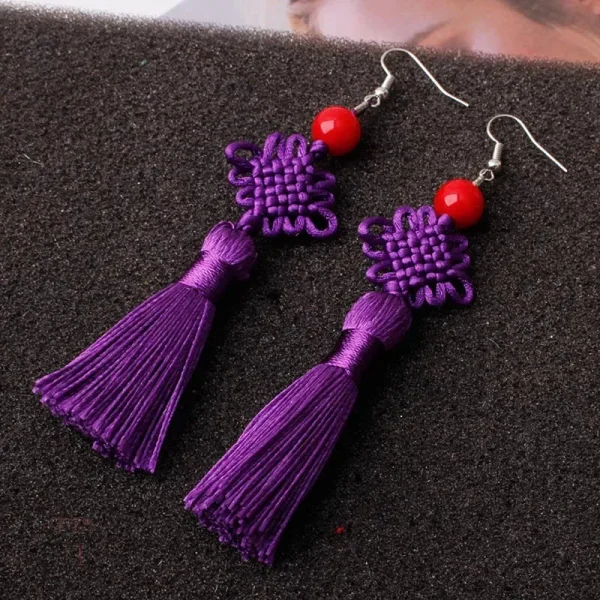 Boucle d'oreille en soie, design japonais raffiné