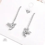 Boucle d'oreille japonaise en forme de grue