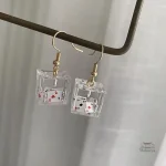 Boucle d'oreille japonaise Cartes poker