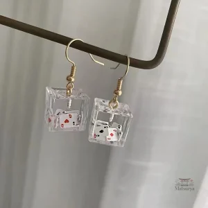 Boucle d'oreille japonaise Cartes poker