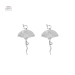 Création artisanale : boucle d'oreille éventail japonaise