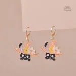 Création artisanale, boucle d'oreille femme japonaise