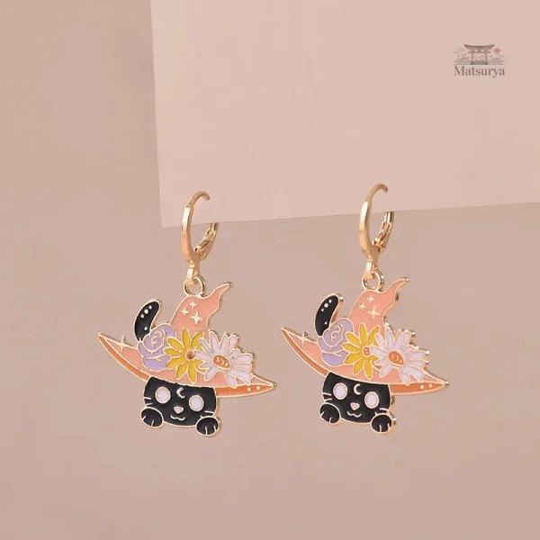 Création artisanale, boucle d'oreille femme japonaise