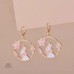 Élégante boucle d'oreille japonaise pour style féminin