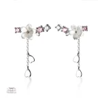 Accessoire floral japonais, boucle d'oreille délicate