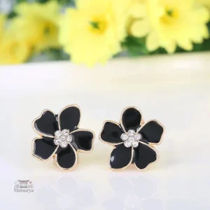 Boucle d'oreille fleur japonaise élégante