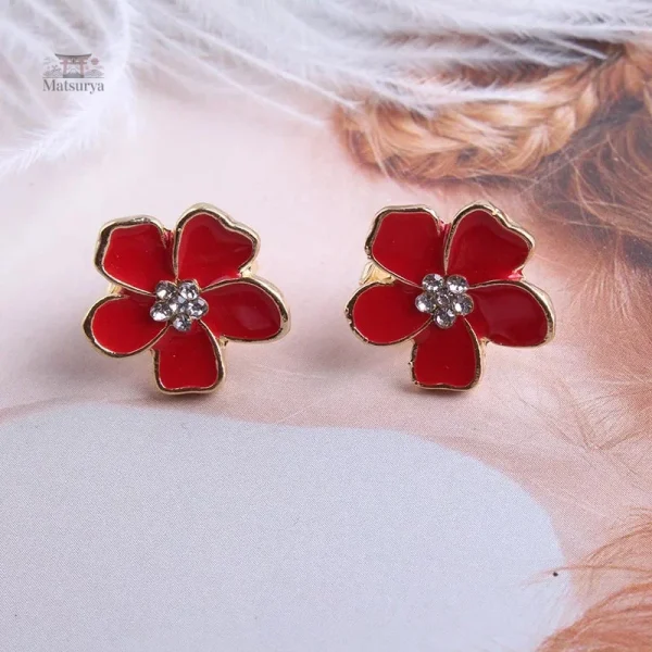 Boucle d'oreille sans piercing design floral