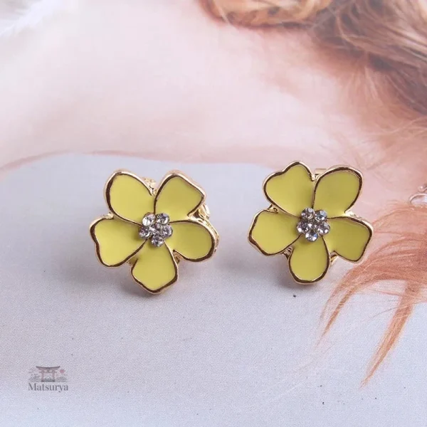 Élégante boucle fleur sans perçage