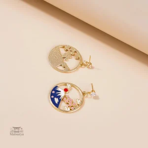 Boucle d'oreille inspirée du Mont Fuji traditionnel
