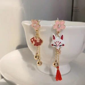 Boucle d'oreille japonaise originale élégante et unique