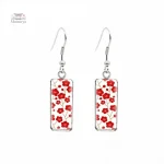 Boucle d'oreille japonaise rouge élégante et colorée
