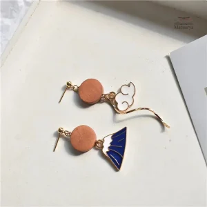 Boucle d'oreille vintage japonaise élégante