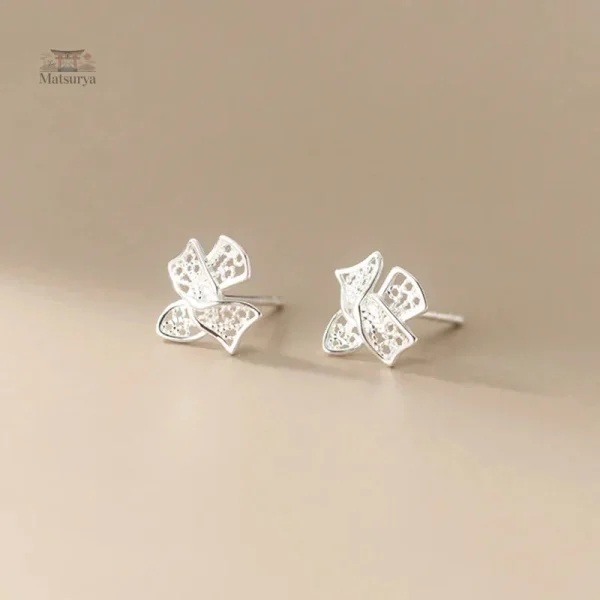 Boucle d'oreille nœud Japonaise artisanale et chic