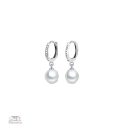Perle japonaise en boucle d'oreille moderne