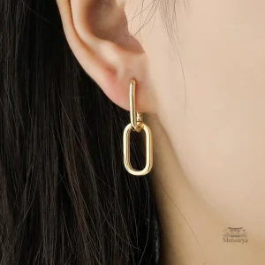 Boucles d'oreilles japonaises stylées en forme géométrique