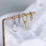 Boucles d'oreilles modernes avec design géométrique nippon