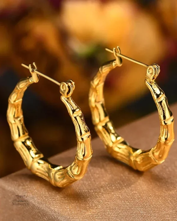 boucles-doreilles-japonaise-bambou-dorees-1 Boucles d'oreilles dorées en bambou au style japonais